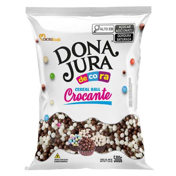 CEREAL DONA JURA CROCANT MINI PRETO/BRANCO 500G