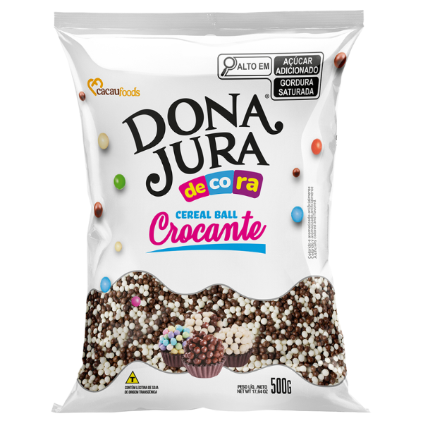 CEREAL DONA JURA CROCANT MICRO PRETO/BRANCO 500G