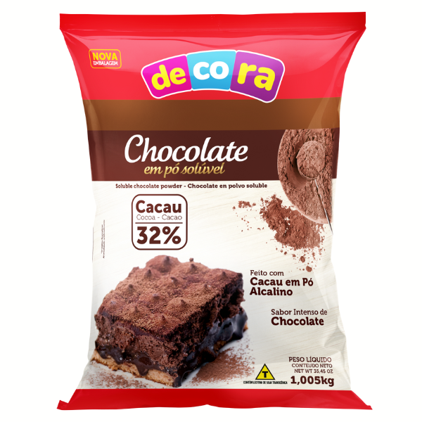 CHOCOLATE EM PÓ DECORA 32% 1,005KG