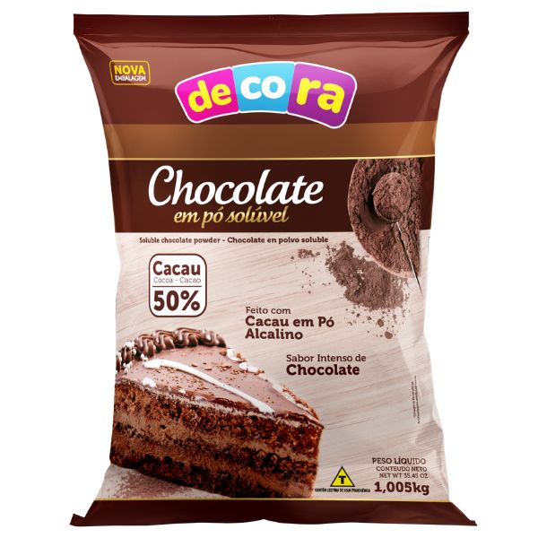 CHOCOLATE EM PÓ DECORA 50% 1,005KG
