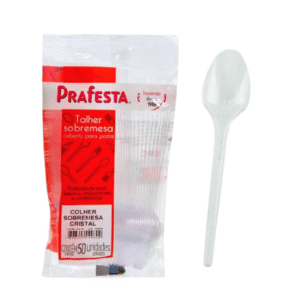 COLHER PRAFESTA SOBREMESA TRANSPARENTE COM 50