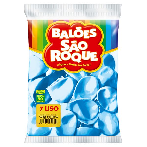 BALÃO SÃO ROQUE 7 LISO AZUL BABY COM 50
