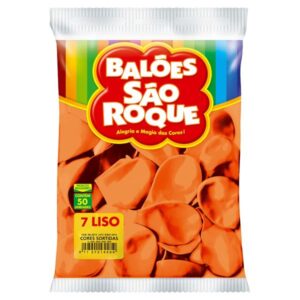 BALÃO SÃO ROQUE 7 LISO LARANJA MANDAR COM 50