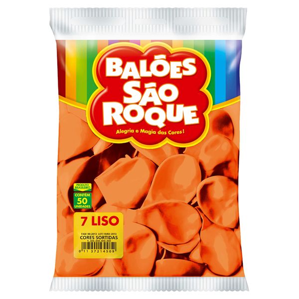 BALÃO SÃO ROQUE 7 LISO LARANJA MANDAR COM 50