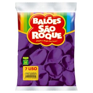 BALÃO SÃO ROQUE 7 LISO ROXO UVA COM 50