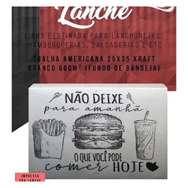 TOALHA MESA AMERICANA PACKPEL IMPRESSA 25X38 COM 500
