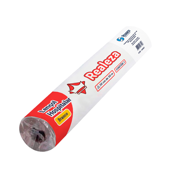 LENÇOL HOSPITALAR REALEZA BRANCO 50CM COM 50M