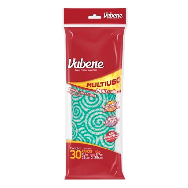 PANO MULTIUSO ROLO VABENE 21X29 40G VERDE COM 30