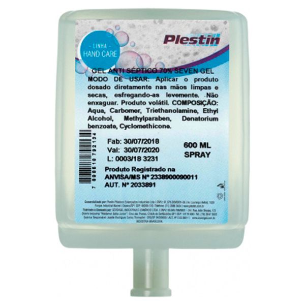 ALCOOL PLESTIN HAND SPRAY REFIL C/600ML
