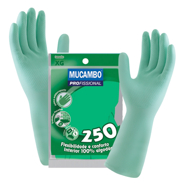LUVA MUCAMBO LATEX VERDE PRO 250 XG C/2