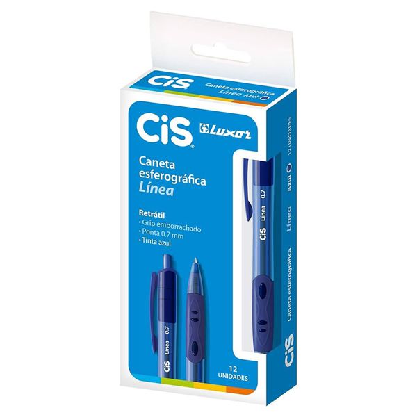CANETA ESFEROGRÁFICA CIS LINEA 0,7MM AZUL COM 12