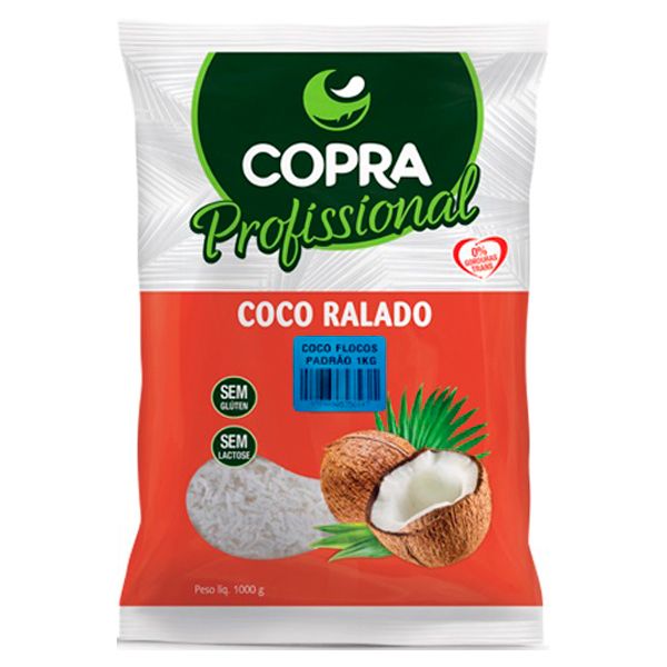 COCO COPRA RALADO MÉDIO PADRÃO DESIDRATADO 1KG