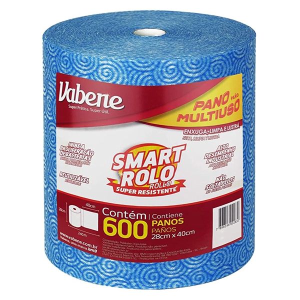PANO MULTIUSO ROLO VABENE 28X40 35G AZUL COM 600