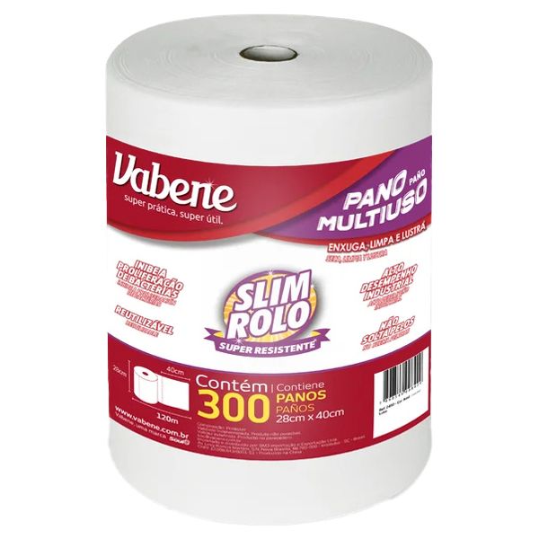 PANO MULTIUSO ROLO VABENE 28X40 35G BRANCO COM 600