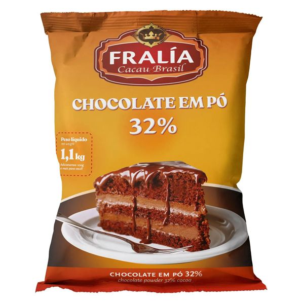 CHOCOLATE EM PÓ FRALIA 32% COM 1,10KG