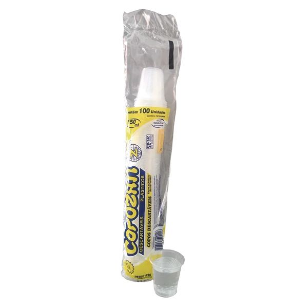 COPO PS COPOZAN 80ML BOCA LARGA TRANSPARENTE COM 100