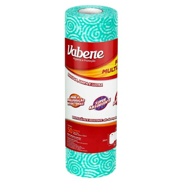 PANO MULTIUSO ROLO VABENE 28X50 35G VERDE COM 50