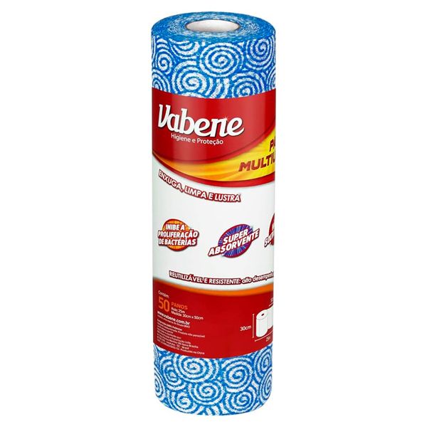 PANO MULTIUSO ROLO VABENE 28X50 35G AZUL COM 50
