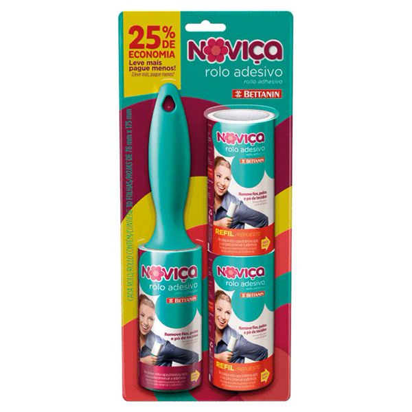 ROLO ADESIVO NOVICA 1 ROLO + 2 REFIL REFERÊNCIA 203