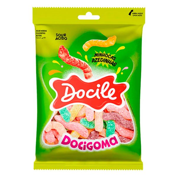 BALA DOCIGOMA DOCILE MINHOCA AZEDINHA COM 900G