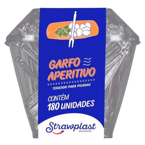 GARFO STRAWPLAST APERETIVO CRISTAL COM 180