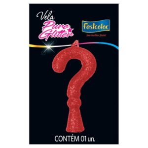 VELA FESTCOLOR PURO GLITTER NÚMERO ? VERMELHA UNIDADE