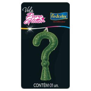 VELA FESTCOLOR PURO GLITTER NÚMERO ? VERDE UNIDADE