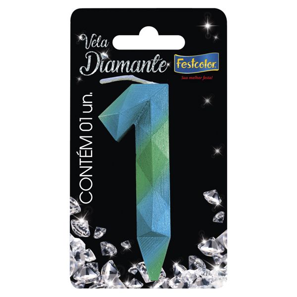 VELA FESTCOLOR DIAMANTE N1 AZUL/VERDE UND
