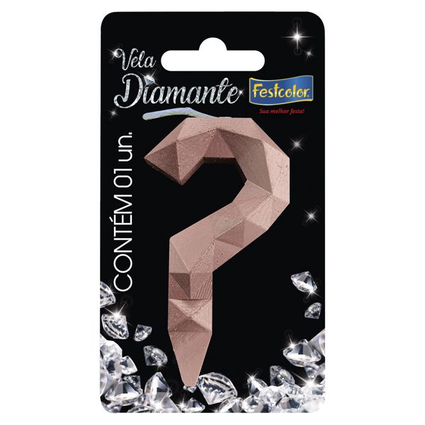 VELA FESTCOLOR DIAMANTE NÚMERO ? ROSE GOLD UNIDADE