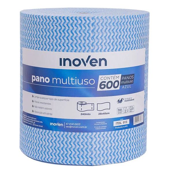PANO MULTIUSO ROLO INOVEN 28X40 AZUL COM 240 METROS