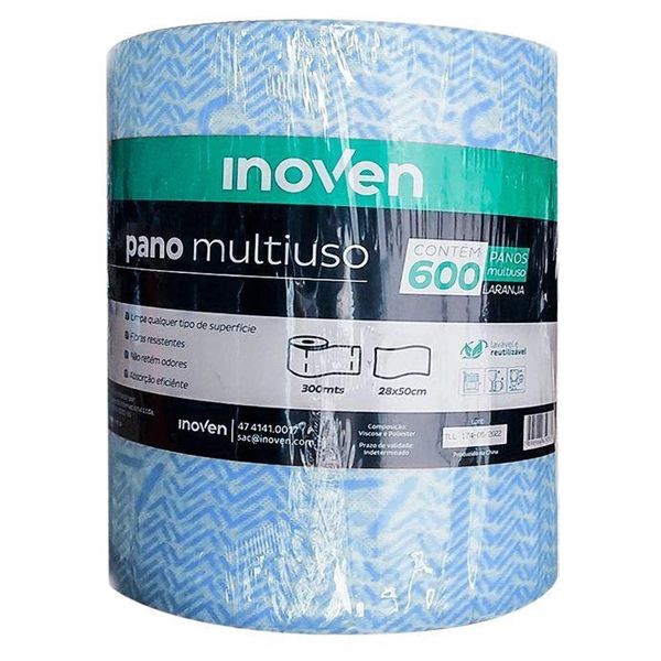 PANO MULTIUSO ROLO INOVEN 28X50 AZUL COM 300 METROS