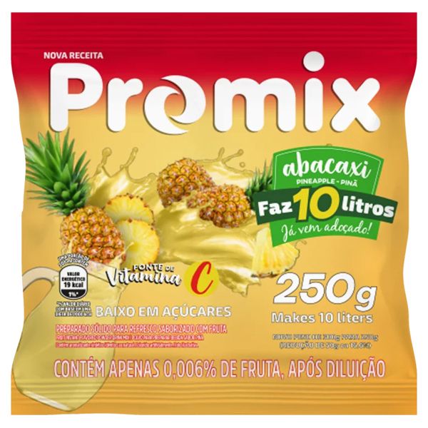 REFRESCO PÓ PROMIX 250G/10L ABACAXI