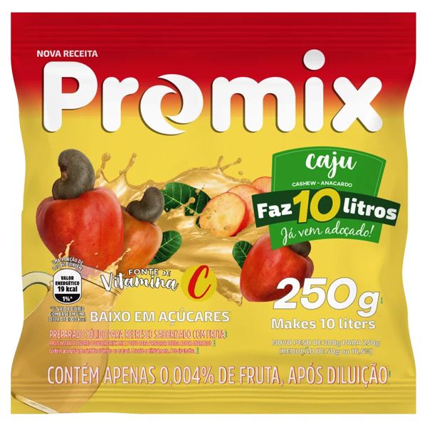 REFRESCO PÓ PROMIX 250G/10L CAJU