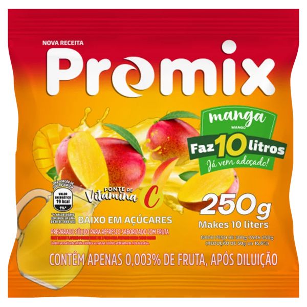 REFRESCO PÓ PROMIX 250G/10L MANGA