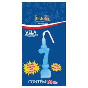 VELA FESTCOLOR ANIVERSÁRIO NÚMERO 7 AZUL UNIDADE