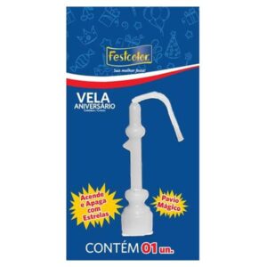 VELA FESTCOLOR ANIVERSÁRIO NÚMERO 1 BRANCA UNIDADE