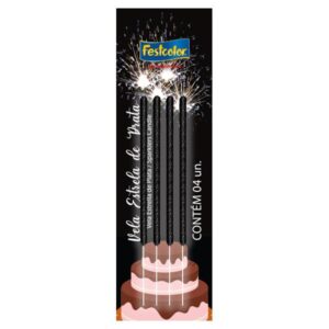 VELA FESTCOLOR ESTRELA DE PRATA COM 4