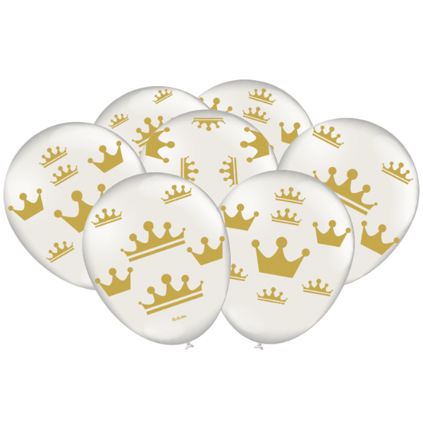 BALÃO FESTCOLOR COROA BRANCO/DOURADO COM 25