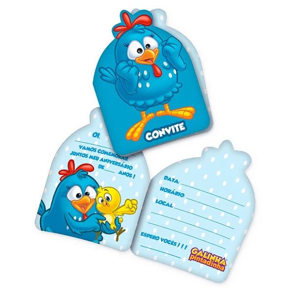 CONVITE GALINHA PINTADINHA 12X8 105680