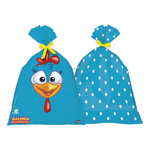 SACOLA PLÁSTICA GALINHA PINTADINHA 2 COM 8