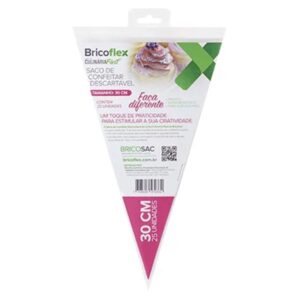 SACO PLÁSTICO CONFEITAR BRICOFLEX 30CM DESCARTÁVEL COM 50