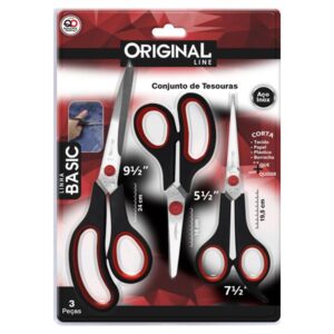 TESOURA ORIGINAL 9/7/5 BASIC COM 3 UNIDADES