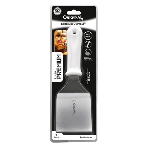 ESPATULA ORIGINAL INOX 3` CURVA 22,5CM UNIDADE