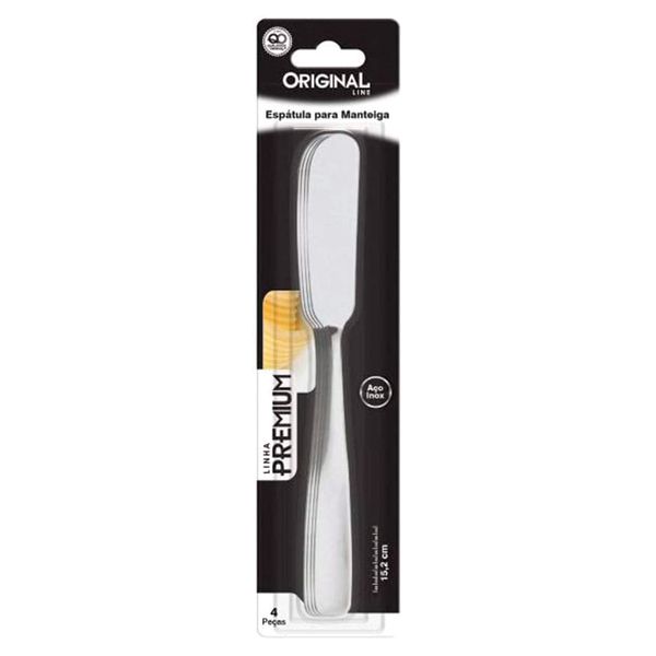 ESPATULA ORIGINAL INOX PARA MANTEIGA COM 4 UNIDADE