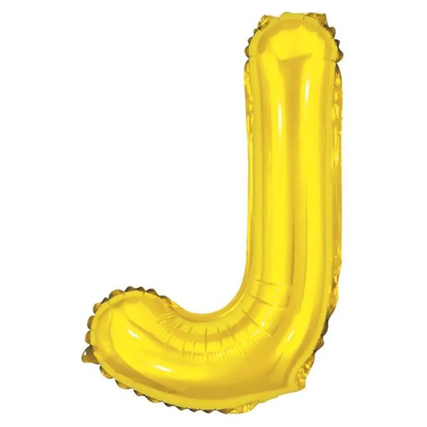 BALÃO GALA 16` 40CM LETRA J DOURADO PACOTE COM 1