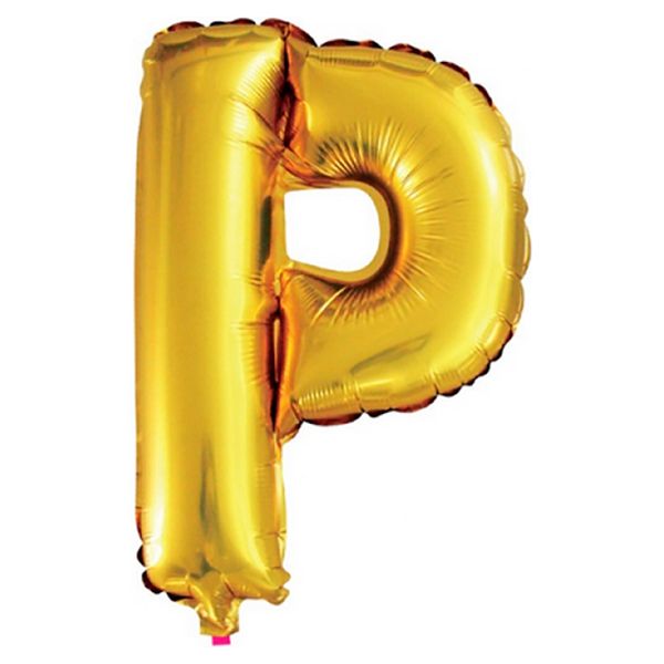 BALÃO GALA 16` 40CM LETRA P DOURADO PACOTE COM 1