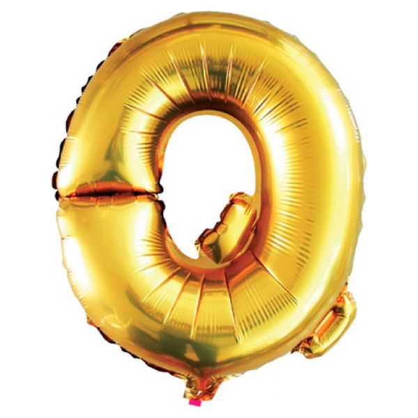 BALÃO GALA 16` 40CM LETRA Q DOURADO PACOTE COM 1