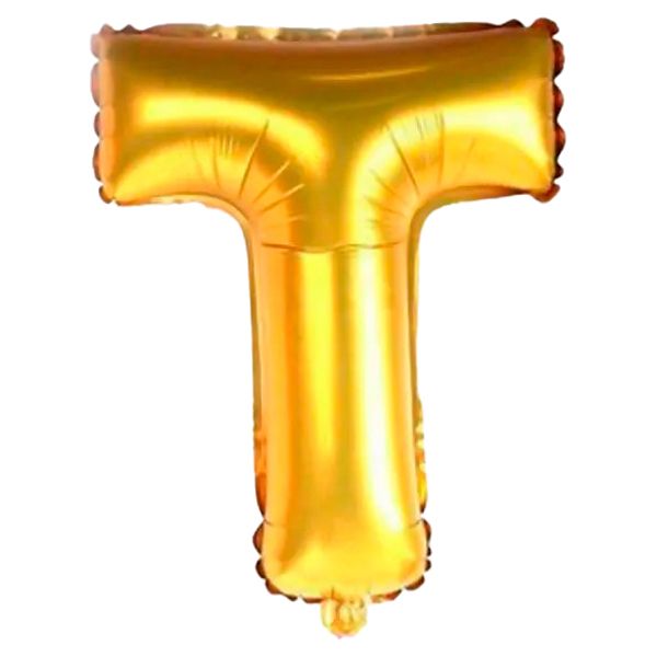 BALÃO GALA 16` 40CM LETRA T DOURADO PACOTE COM 1