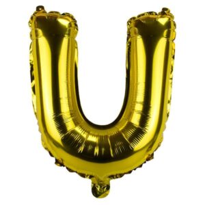 BALÃO GALA 16` 40CM LETRA U DOURADO PACOTE COM 1