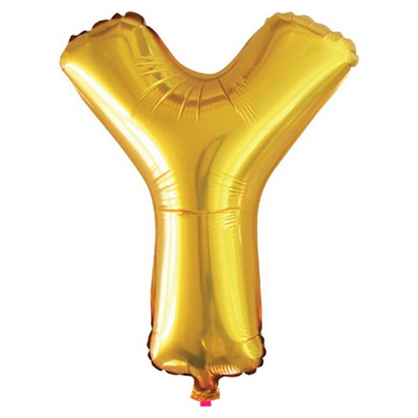 BALÃO GALA 16` 40CM LETRA Y DOURADO PACOTE COM 1